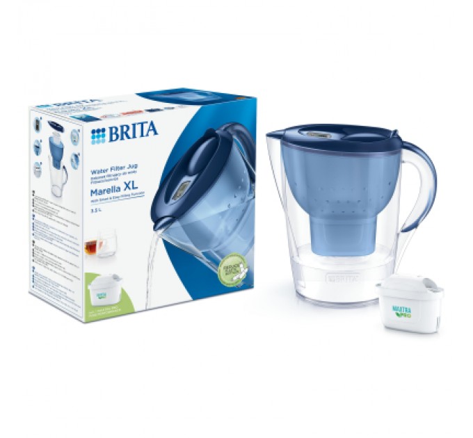 Brita Фільтр-глечик Brita Marella XL Memo MXPro 3.5л (2л води) з фільтр-картриджем, синій (1052780)