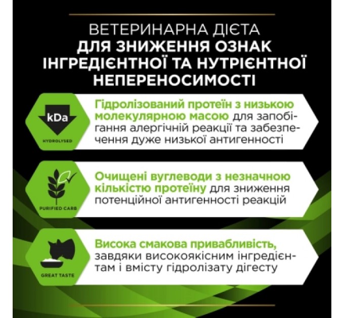 Purina Pro Plan Veterinary Diets Сухий корм для кішок Purina Pro Plan Veterinary Diets Hypoallergenic 1.3 кг (7613035154506)