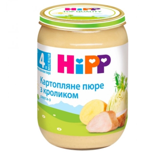 HiPP Дитяче пюре HiPP Картопляне пюре з кроликом, 190 г (9062300131281)