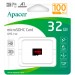 Apacer Карта пам'яті Apacer 32GB microSD class 10 UHS-I V10 A1 (AP32GMCSH10UB-RA)