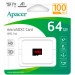 Apacer Карта пам'яті Apacer 64GB microSD class 10 UHS-I V10 A1 (AP64GMCSX10UB-RA)