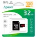 Apacer Карта пам'яті Apacer 32GB microSD class 10 UHS-I V10 A1 (AP32GMCSH10UB-R)