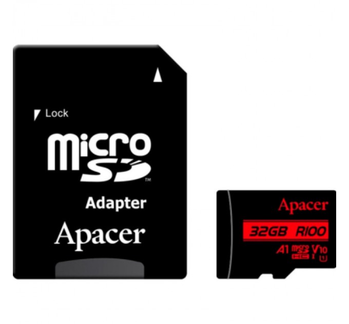 Apacer Карта пам'яті Apacer 32GB microSD class 10 UHS-I V10 A1 (AP32GMCSH10UB-R)