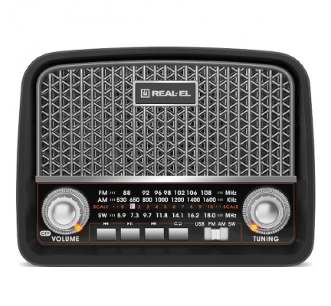 REAL-EL Портативний радіоприймач REAL-EL X-520 Black