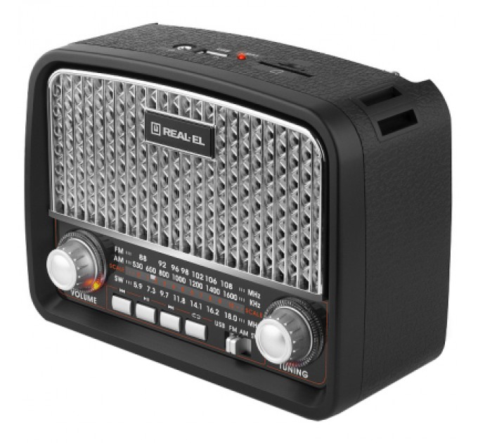 REAL-EL Портативний радіоприймач REAL-EL X-520 Black