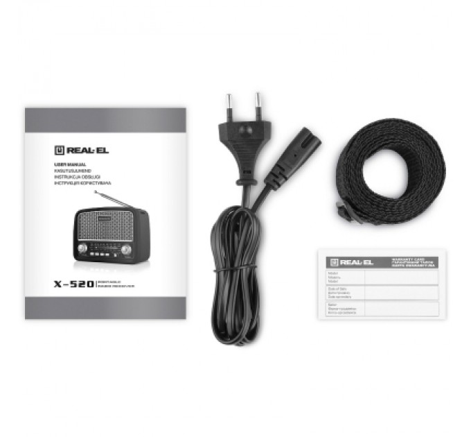 REAL-EL Портативний радіоприймач REAL-EL X-520 Black