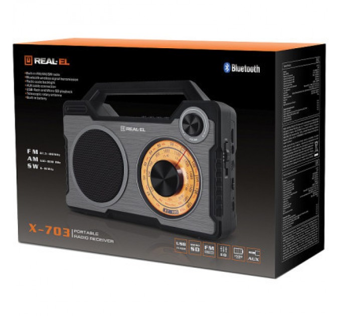 REAL-EL Портативний радіоприймач REAL-EL X-703