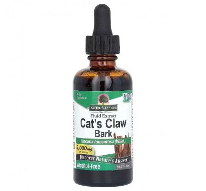 Трави Nature's Answer Котячий кіготь, екстракт кори без спирту, 2000 мг, Cat's Claw Ba (NTA-00585)