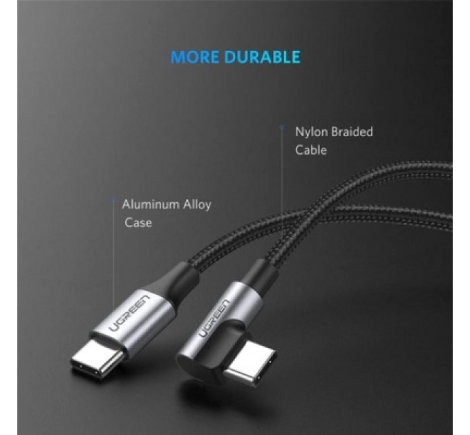 Ugreen Дата кабель USB-C to USB-C 2.0m 60W US255 Black Gray Ugreen (50125)