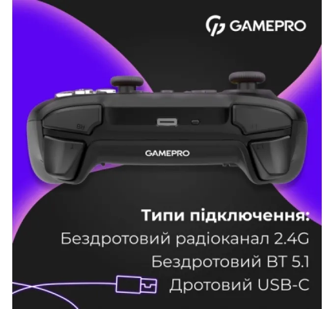 GamePro Геймпад GamePro GPX13B 2.4G/BT 5.1/USB/PC/iOS/Android RGB Black (GPX13B)