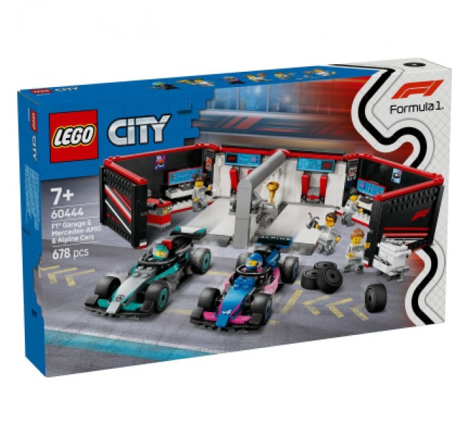 LEGO Конструктор LEGO City Гараж F1 та автомобілі Mercedes-AMG і Alpine (60444)