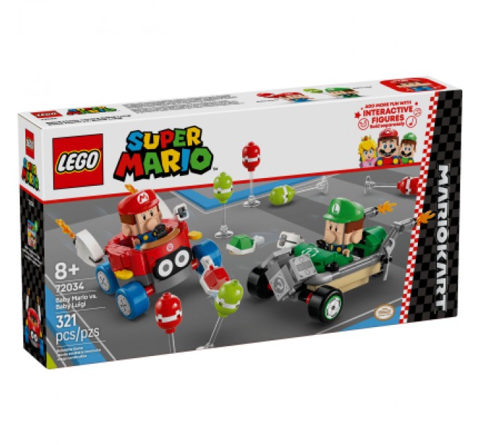 LEGO Конструктор LEGO Super Mario Mario Kart – Baby Mario vs. Baby Luigi (72034)