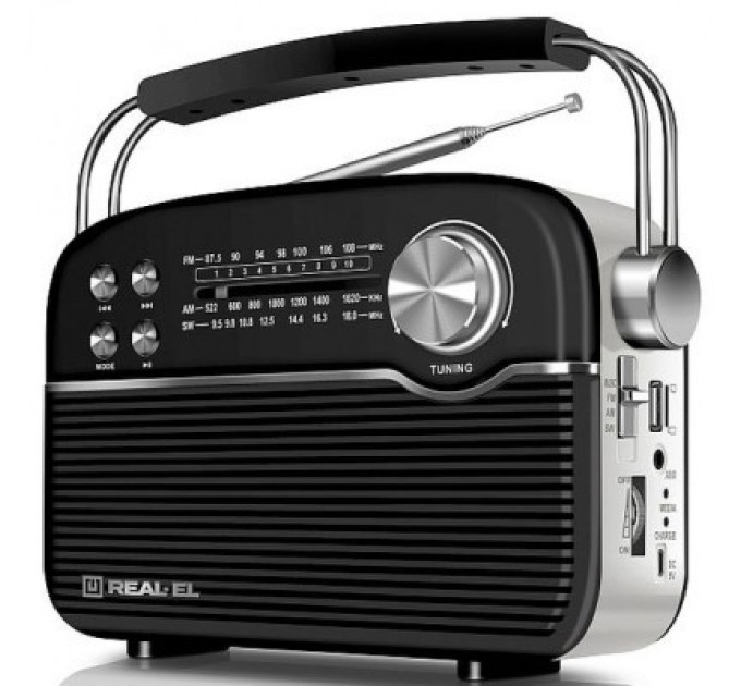 REAL-EL Портативний радіоприймач REAL-EL X-545 Black