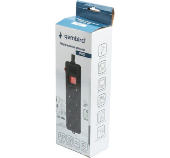 Gembird Мережевий фільтр живлення Gembird SPG3-G-10B-PRO