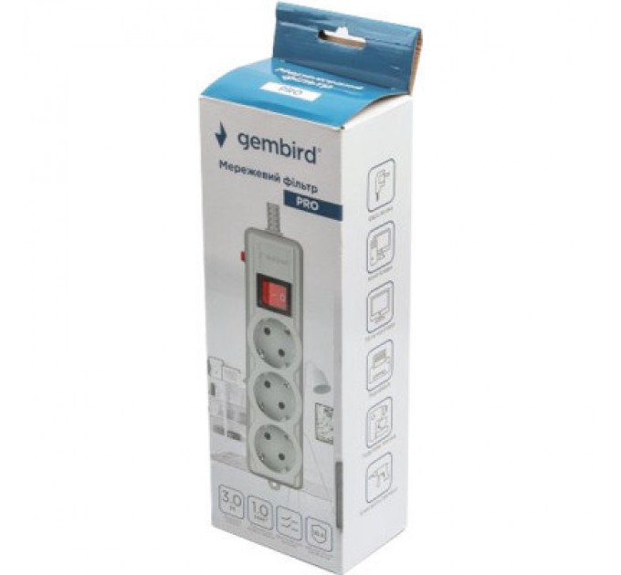 Gembird Мережевий фільтр живлення Gembird SPG3-G-10G-PRO