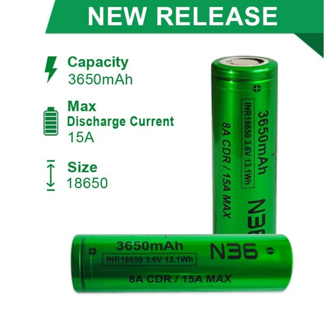 Vapcell Аккумулятор Vapcell N36 18650 Li-Ion 3650mAh 1шт