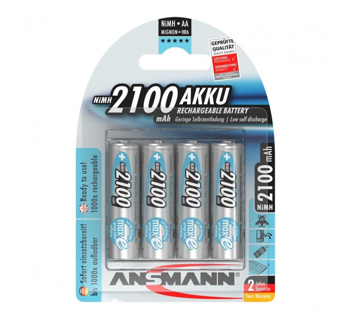Ansmann Аккумуляторы Ansmann AA/HR06 NI-MH 2100 mAh BL 4 шт
