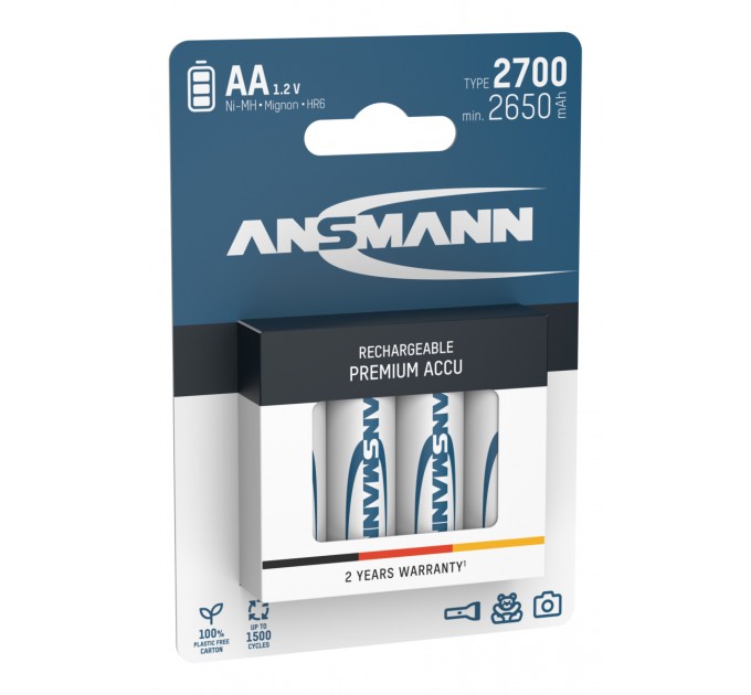 Ansmann Аккумуляторы Ansmann AA/HR06 NI-MH 2700 mAh BL 4 шт