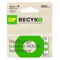 Gp Аккумуляторы GP Recyko Eco AAA/HR03 NI-MH 950mAh Box 4 шт
