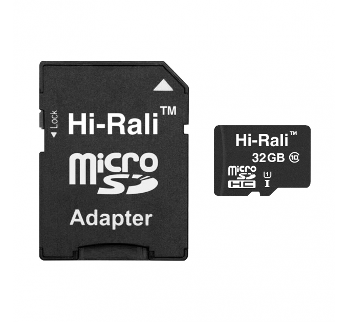 Карта пам`ятi MicroSDHC 32GB UHS-I Class 10 Hi-Rali + SD-adapter (HI-32GBSD10U1-01)