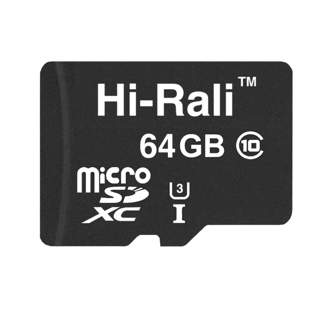Hi-Rali Карта памяти MicroSDXC  64GB UHS-I/U3 Class 10 Hi-Rali (HI-64GBSDU3CL10-00)