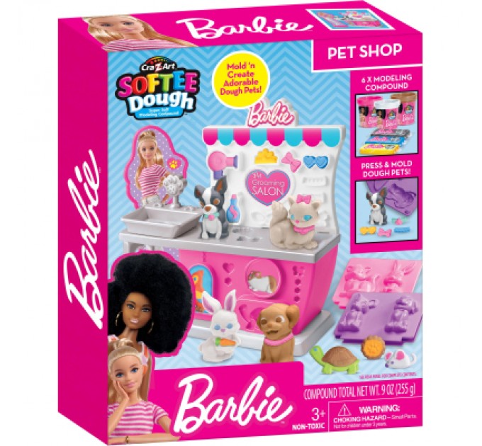 Cra-Z-Art Набір для творчості Cra-Z-Art Barbie Тісто для ліплення , Зоомагазин з формами, набір 10од (34041CRA)