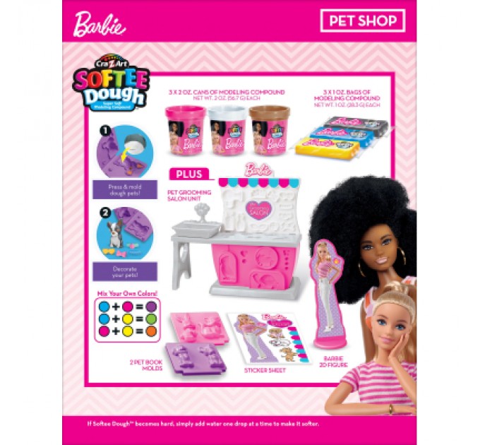 Cra-Z-Art Набір для творчості Cra-Z-Art Barbie Тісто для ліплення , Зоомагазин з формами, набір 10од (34041CRA)