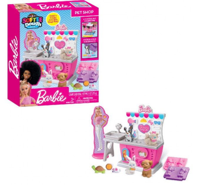 Cra-Z-Art Набір для творчості Cra-Z-Art Barbie Тісто для ліплення , Зоомагазин з формами, набір 10од (34041CRA)