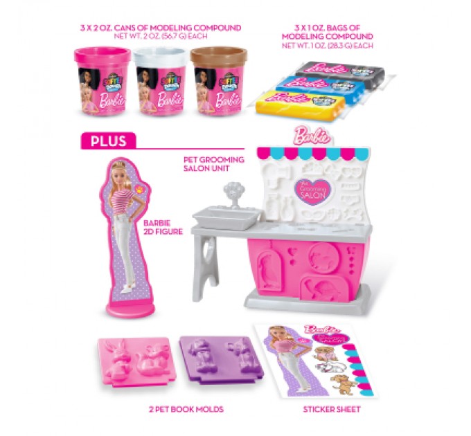 Cra-Z-Art Набір для творчості Cra-Z-Art Barbie Тісто для ліплення , Зоомагазин з формами, набір 10од (34041CRA)