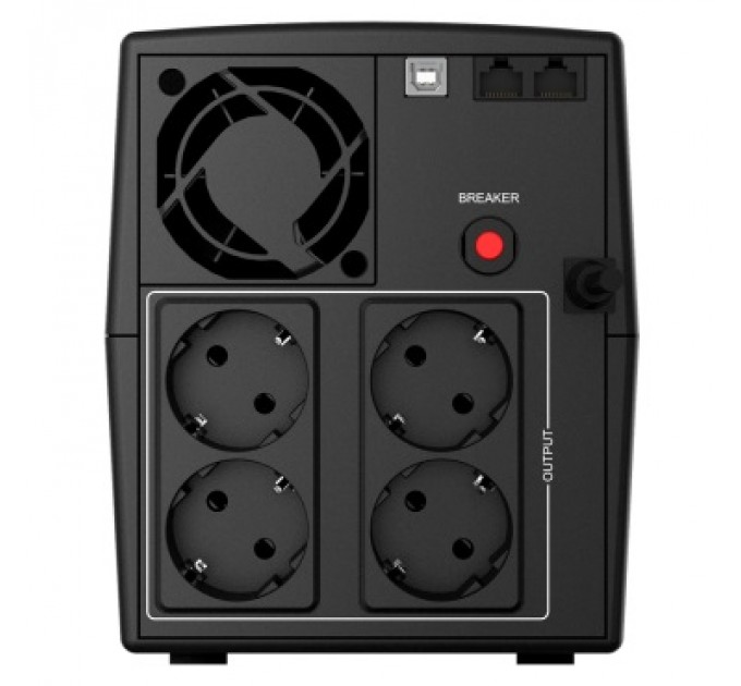 Джерело безперебійного живлення NJOY Keen 1500 (UPLI-LI150KU-CG01B) Lin.int., AVR, 4 x евро, USB, пластик