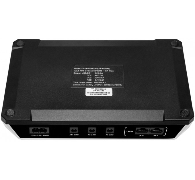 Yepo Джерело безперебійного живлення Yepo Mini DC-UPS YP-36W/20000mAh LiFePO4 DC-5V/9V/12V (UA-112545)