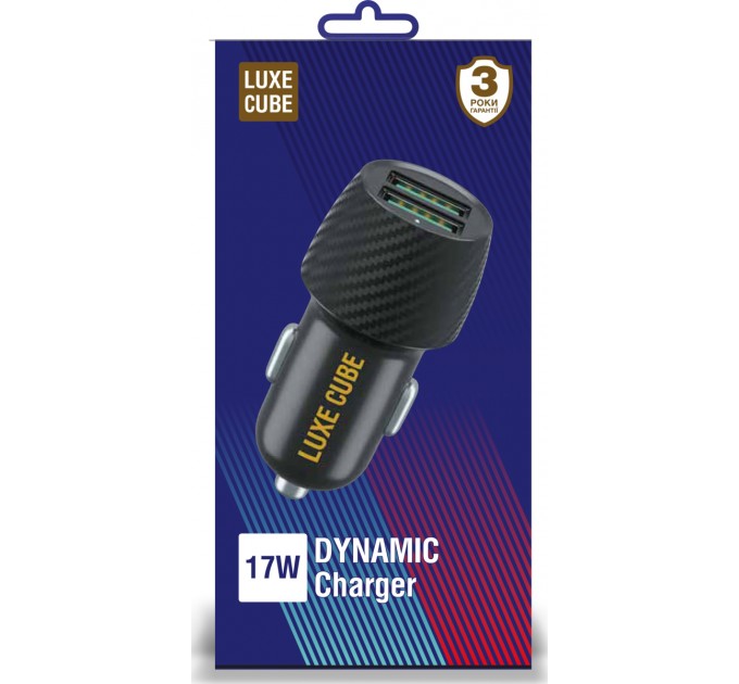 Luxe Cube Автомобильное зарядное устройство Luxe Cube 2USB 17W Black (8886668698498)