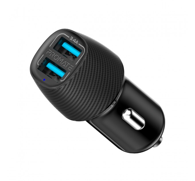 Автомобильное зарядное устройство Promate Voltrip-Duo Black