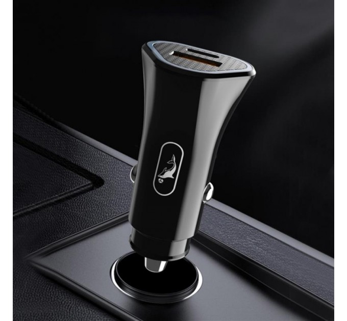 SkyDolphin Автомобільний зарядний пристрій SkyDolphin SZ16 PD+QC3.0 (2USB, 3.1A) Black (AZP-000090)
