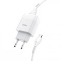 HOCO Зарядное устройство Hoco C72A Glorious (1USB, 2.1А) White (6931474713001) + кабель MicroUSB