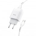 Зарядное устройство Hoco C72A Glorious (1USB, 2.1А) White (6931474713018) + кабель Type-C