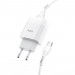 Зарядное устройство Hoco C72A Glorious (1USB, 2.1А) White (6931474713018) + кабель Type-C