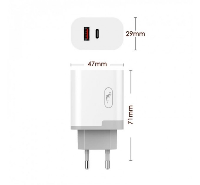 Зарядное устройство SkyDolphin SC17 PD+QC3.0 (USB TYPE-Cx3A + USB TYPE-Ax3A) White (SDMZP-000110)