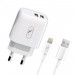 Зарядное устройство SkyDolphin SC22EBL (2USB, 2.1A) White (MZP-000162) + кабель Lightning