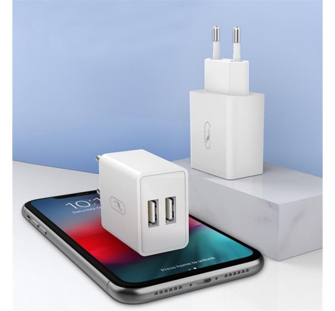 SkyDolphin Зарядное устройство SkyDolphin SC30L (2USB, 2.1A) White (MZP-000112) + кабель Lightning