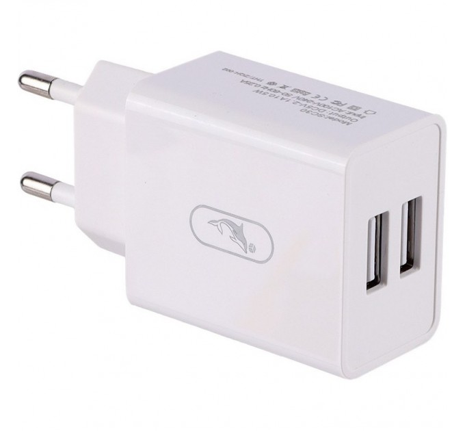 Зарядное устройство SkyDolphin SC30T (2USB, 2.1A) White (SDMZP-000113) + кабель Type-C