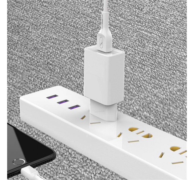 Зарядное устройство SkyDolphin SC36V (1USB, 2.4A) White (SDMZP-000118) + кабель microUSB