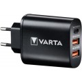Varta Зарядное устройство Varta Wall Charger (2USB, 3A; USB-C, 3A) 38W Black (57958101401)