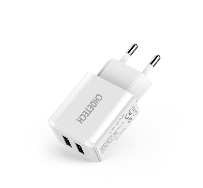 Choetech Сетевое зарядное устройство Choetech (2USBх2A) White (C0030)