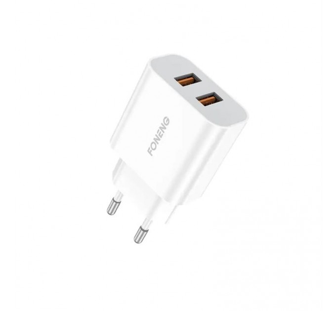 Foneng Сетевое зарядное устройство Foneng EU45 Dual USB Charger (2USBх2.4A) White (EU45-CH-TC) + кабель USB Type C