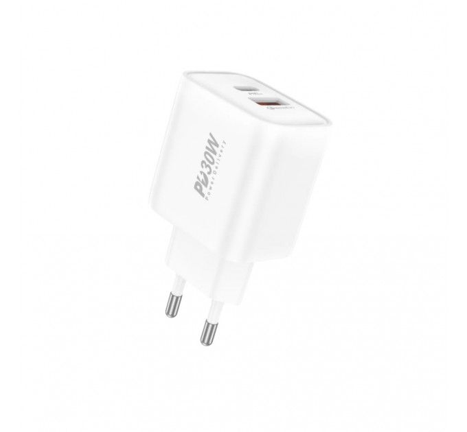 Foneng Мережевий зарядний пристрій Foneng EU52-CH PD 30W (1xUSB, 1xType-C) White