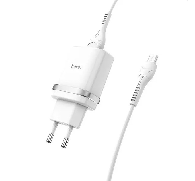HOCO Сетевое зарядное устройство Hoco C12Q (1USB, 3А) QC3.0 White (S23110) + кабель MicroUSB