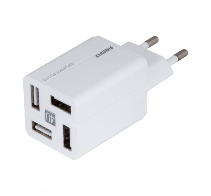 Remax Сетевое зарядное устройство Remax RP-U43 Wanfu (EU) (4USB 3.4А) White (6972174153674)