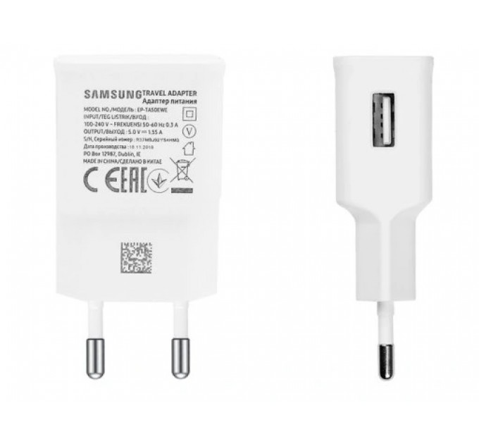 Samsung Сетевое зарядное устройство Samsung (1USB, 1.55А) White (EP-TA50EWE) OEM