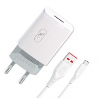 Сетевое зарядное устройство SkyDolphin SC06T (1USBx2.4A) White (SDMZP-000179) + кабель USB Type-C